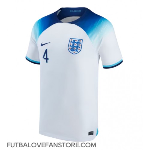 Anglicko Declan Rice #4 Domáci futbalový dres MS 2022 Krátky Rukáv